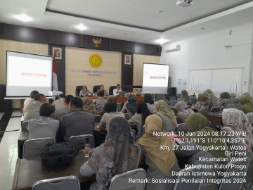 Sosialisasi Survei Penilaian Integritas (SPI) yang diikuti oleh seluruh ASN BBVet Wates.