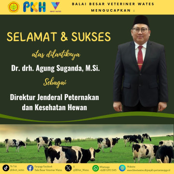 Selamat dan Sukses Atas dilantiknya Dr. Drh. Agung Suganda, M.Si