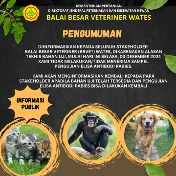 PENGUMUMAN PENGUJIAN ELISA ANTIBODI RABIES