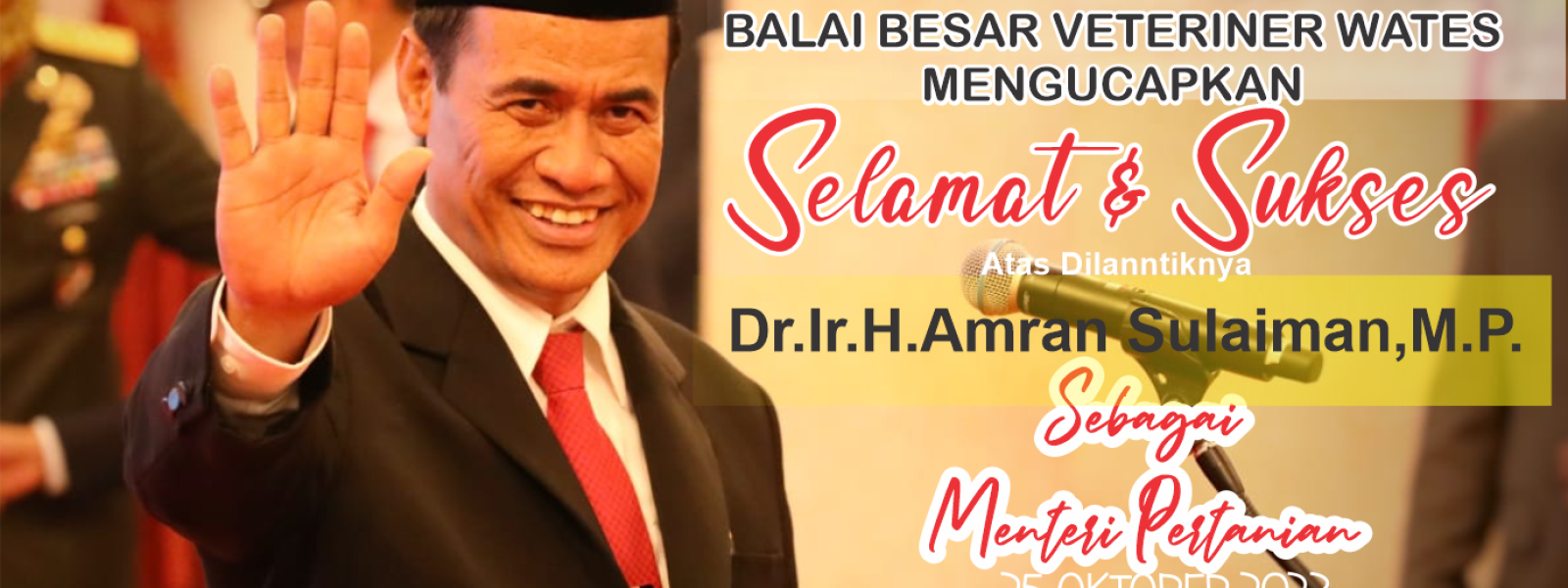Pelantikan Dr. Ir. H. Amran Sulaiman,M.P. Sebagai Menteri Pertanian 25 Oktober 2023